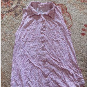 Any 6 for $43 | Blossoms Pink Floral Collared Tank